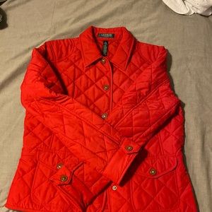 Ralph Lauren quilted red jacket.